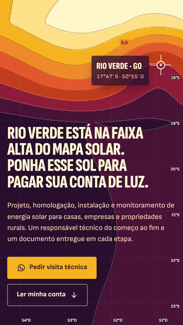 Modelo de página para integrador de energia solar